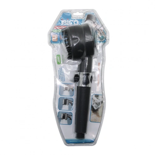 MASSAGE TIPPED = ELASTIC SILICONE ULTRA SHOWER HEAD 360 DEGREES 3 MODES = FUNCTIONAL STOP BUTTON (5365)