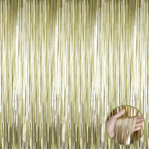 Matte Gold Tasseled Door Curtain