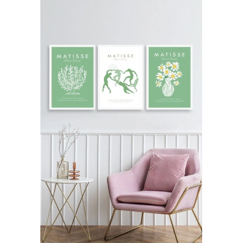 Matisse Üçlü Ahşap Çerçeveli Tablo 23 x 30
