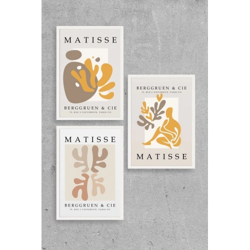 Matisse Üçlü Ahşap Çerçeveli Tablo 23 x 30