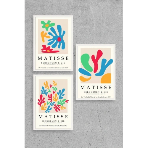 Matisse Üçlü Ahşap Çerçeveli Tablo 30 x 40