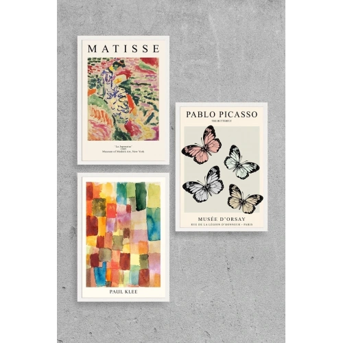 Matisse Üçlü Ahşap Çerçeveli Tablo 30 x 40