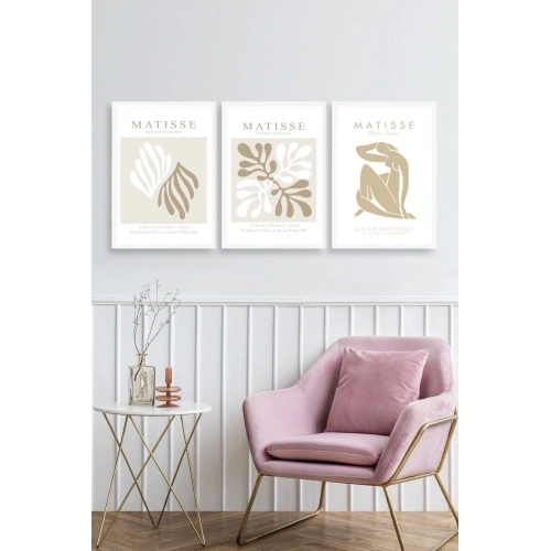 Matisse Üçlü Ahşap Çerçeveli Tablo 40 x 60