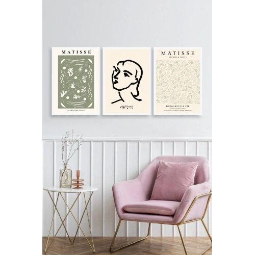Matisse Üçlü Ahşap Çerçeveli Tablo 40 x 60