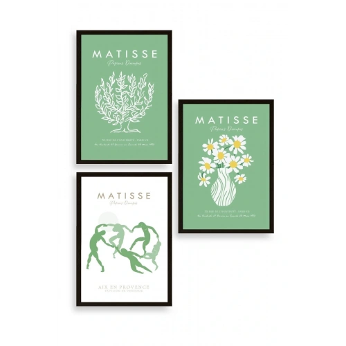 Matisse Üçlü Ahşap Çerçeveli Tablo 40 x 60