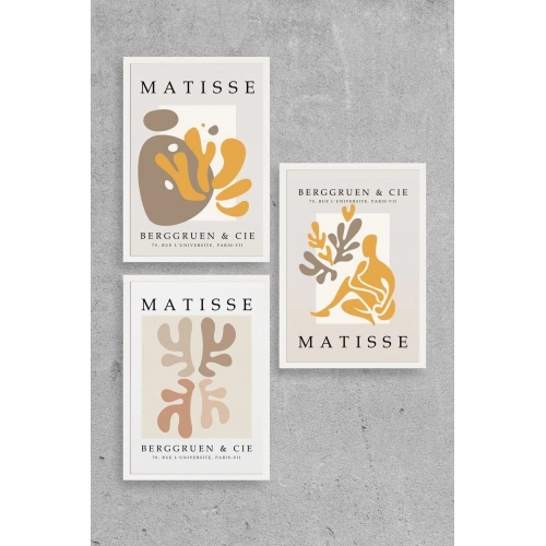 Matisse Üçlü Ahşap Çerçeveli Tablo 40 x 60