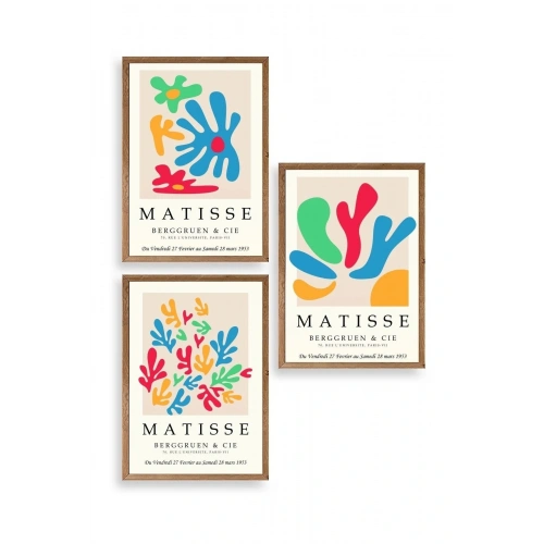 Matisse Üçlü Ahşap Çerçeveli Tablo 40 x 60