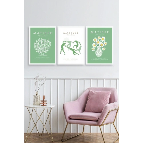 Matisse Üçlü Ahşap Çerçeveli Tablo 50 x 70
