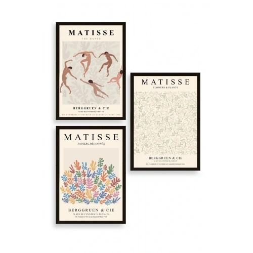 Matisse Üçlü Ahşap Çerçeveli Tablo 50 x 70