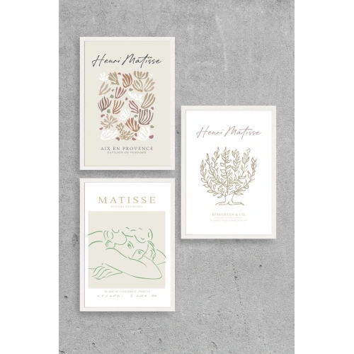 Matisse Üçlü Ahşap Çerçeveli Tablo 50 x 70