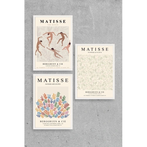 Matisse Üçlü Ahşap Çerçeveli Tablo 50 x 70