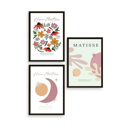 Matisse Üçlü Ahşap Çerçeveli Tablo 50 x 70