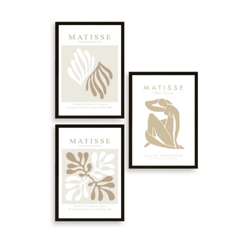 Matisse Üçlü Ahşap Çerçeveli Tablo 50 x 70