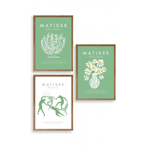 Matisse Üçlü Ahşap Çerçeveli Tablo 50 x 70