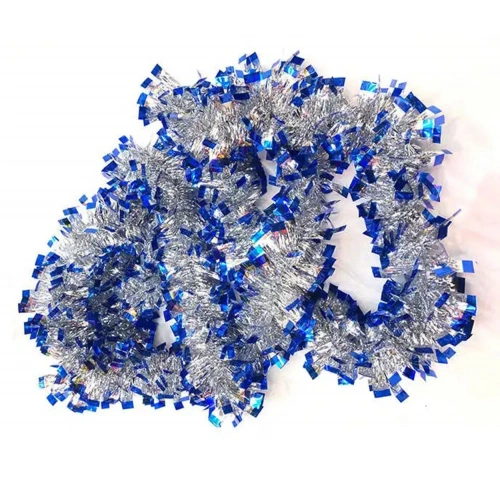 Blue Silver Color Double Color Sequin Trim 180 cm