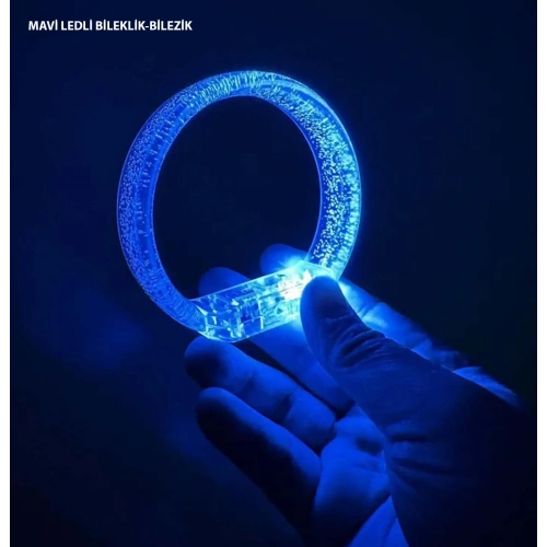 Blue LED Light Printable Battery-Powered Wristband Bracelet 1.5 cm Width