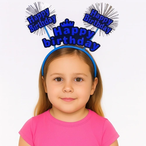 Blue Sparkly Written Birthday Party Crown