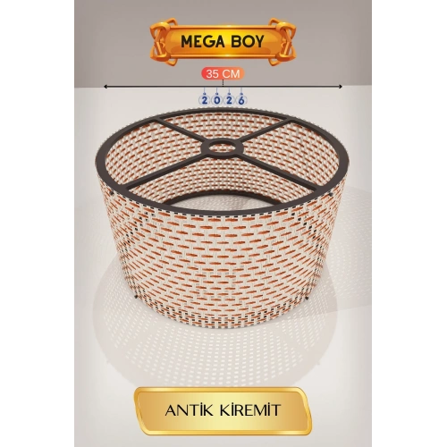 Mega Boy Antik Kiremit Lambader Başlığı 35 Cm
