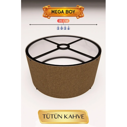 Mega Boy Tütün Kahve Lambader Başlığı 35 Cm