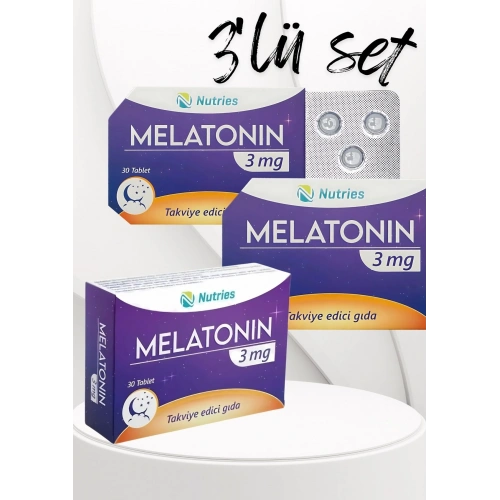 Melatonin Uyku Destek Tableti 3 Mg 30’lu – 3’lü Ekonomik Set