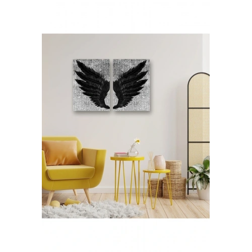 Melek Kanatları Ahşap Dekoratif Tablo 70 x 52