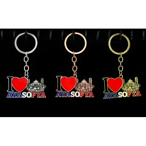 Metal Ayasofya Anahtarlık (I Love Ayasofya)