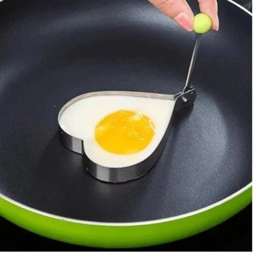 Metalik Kalp Şeklinde Metal Omlet Yumurta Ve Krep Kalıpları