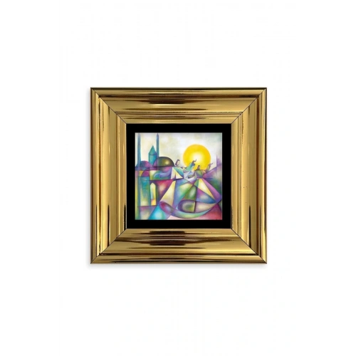 Mevlana Mevlevi Çerçeveli Taş Tablo 20 cm