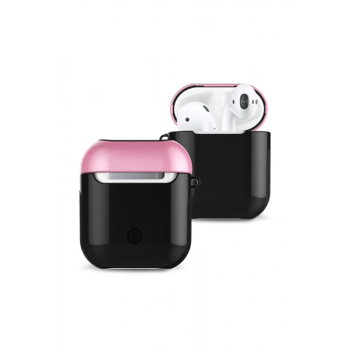 Durukar®  Airpods 2 (2.nesil) 3in1 Kılıf - Siyah-Pembe