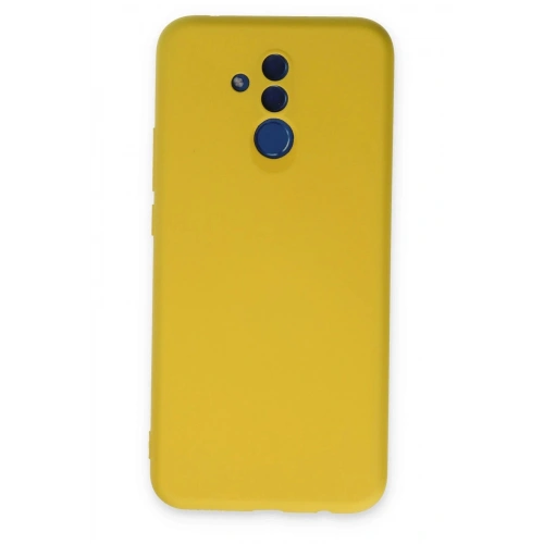 Durukar®  Huawei Mate 20 Lite Kılıf Nano içi Kadife Silikon - Sarı