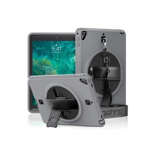 Durukar®  iPad 5 Air 9.7 Kılıf Strap-C Otterbox Tablet Kapak - Gri
