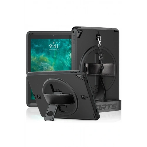 Durukar®  iPad 5 Air 9.7 Kılıf Strap-C Otterbox Tablet Kapak - Siyah