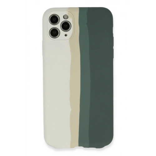 Durukar®  iPhone 11 Pro Kılıf Ebruli Lansman Silikon - Beyaz-Gri