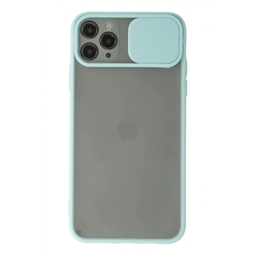 Mey İthalat®  iPhone 11 Pro Kılıf Palm Buzlu Kamera Sürgülü Silikon - Turkuaz