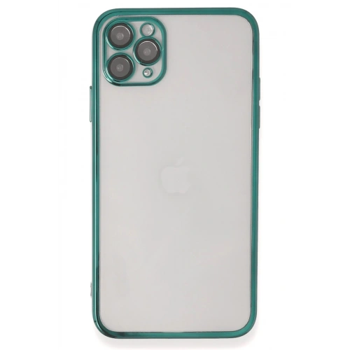 Durukar®  iPhone 11 Pro Max Kılıf  Lensli Silikon - Yeşil