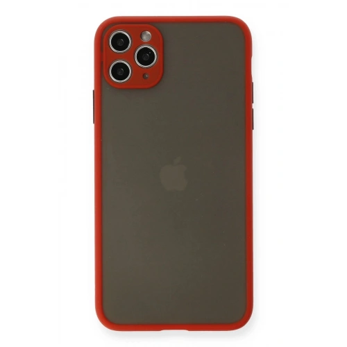 Durukar®  iPhone 11 Pro Max Kılıf Montreal Silikon Kapak - Kırmızı