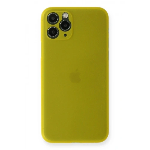 Durukar®  iPhone 11 Pro Max Kılıf PP Ultra İnce Kapak - Sarı