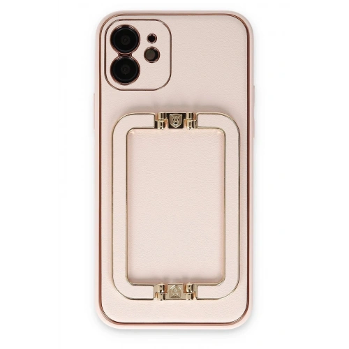 Durukar®  iPhone 12 Kılıf Coco Elit Kapak - Pudra