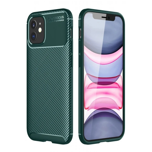 Durukar®  iPhone 12 Mini Kılıf Auto Focus Karbon Kapak - Yeşil