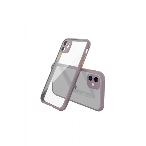Durukar®  iPhone 12 Mini Kılıf Miami Şeffaf Silikon - Açık Mor