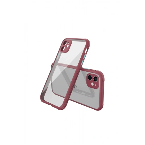 Durukar®  iPhone 12 Mini Kılıf Miami Şeffaf Silikon - Fuşya