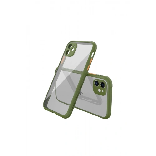 Durukar®  iPhone 12 Mini Kılıf Miami Şeffaf Silikon - Koyu Yeşil