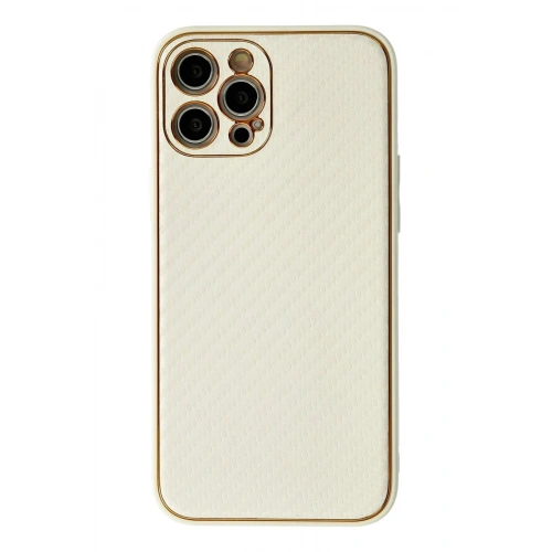 Durukar®  iPhone 12 Pro Kılıf Coco Karbon Silikon - Beyaz
