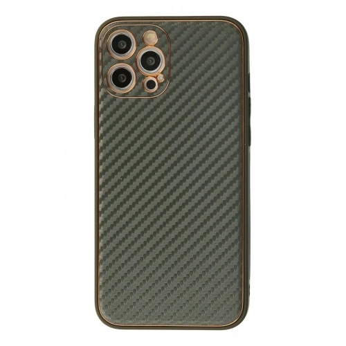 Durukar®  iPhone 12 Pro Kılıf Coco Karbon Silikon - Füme