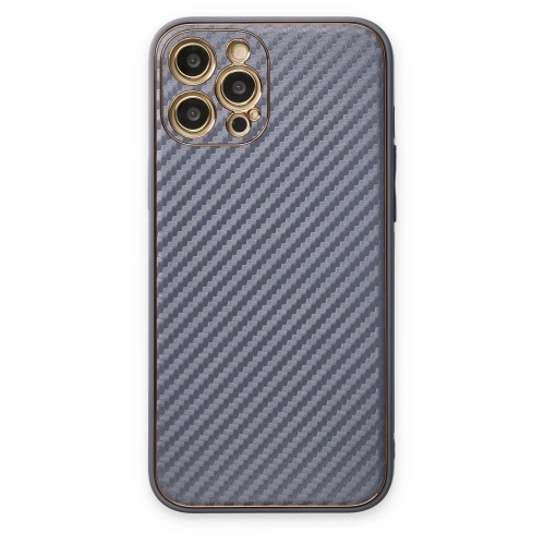 Durukar®  iPhone 12 Pro Kılıf Coco Karbon Silikon - Gri