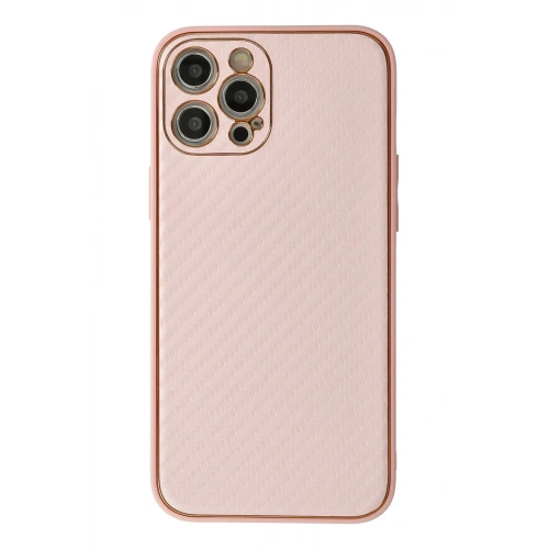 Durukar®  iPhone 12 Pro Kılıf Coco Karbon Silikon - Pembe