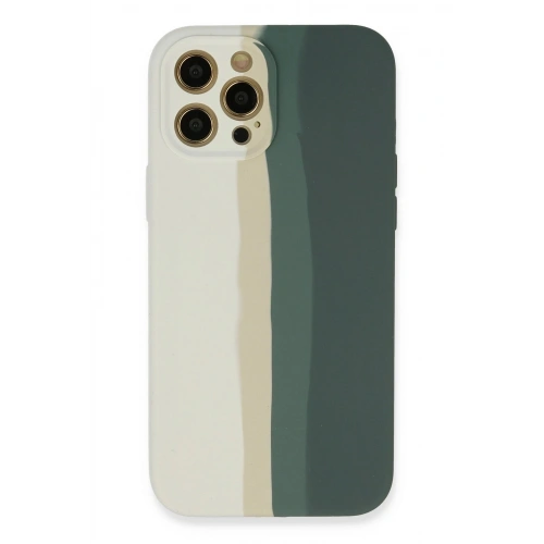 Durukar®  iPhone 12 Pro Kılıf Ebruli Lansman Silikon - Beyaz-Gri
