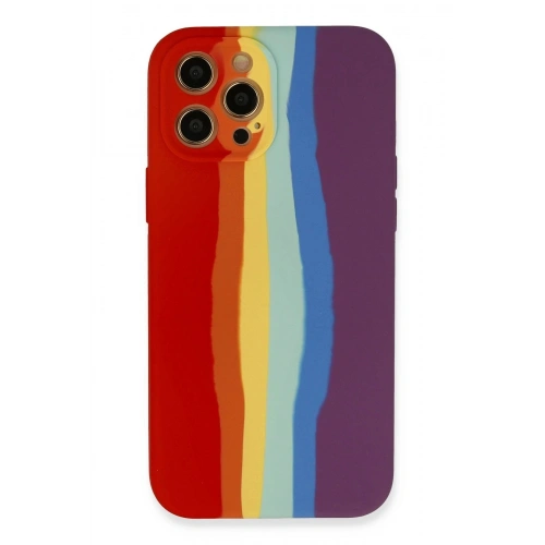 Durukar®  iPhone 12 Pro Kılıf Ebruli Lansman Silikon - Kırmızı-Mor