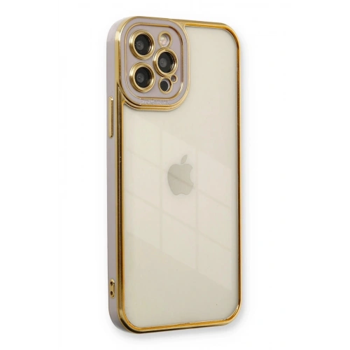Durukar®  iPhone 12 Pro Kılıf Liva Lens Silikon - Lila