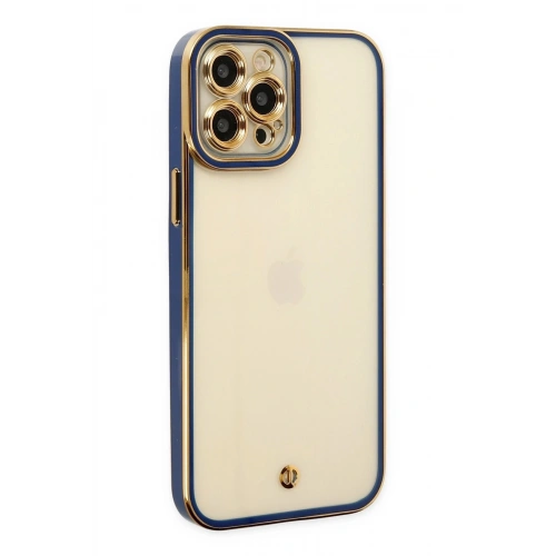 Durukar®  iPhone 12 Pro Kılıf Liva Lens Silikon - Mavi